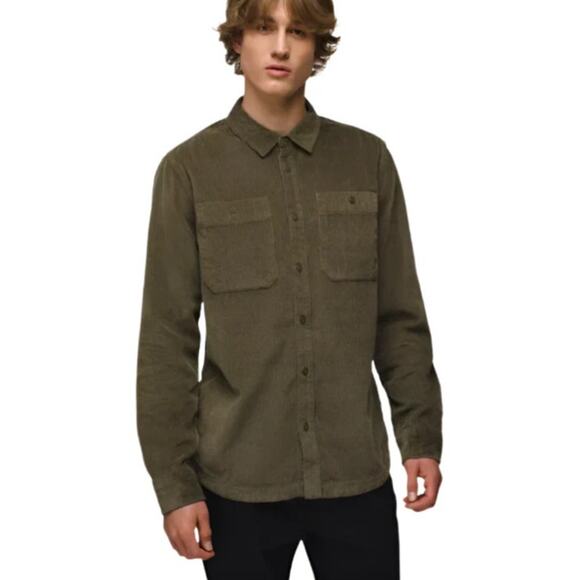 NWT PRANA Slate Green Ridgecrest Long Sleeve Button-Down Shirt Men's Size XL - Picture 1 of 13